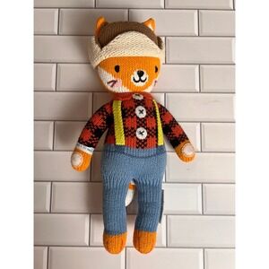 Cuddle Kind Wyatt the Fox Plush Toy Lumberjack Outfit Knitted Stuffed Animal